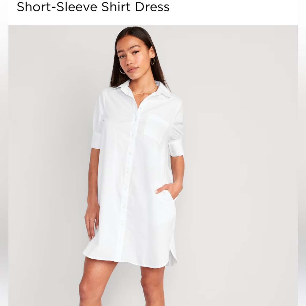 NWT Old Navy shirt dress with puff sleeve size M